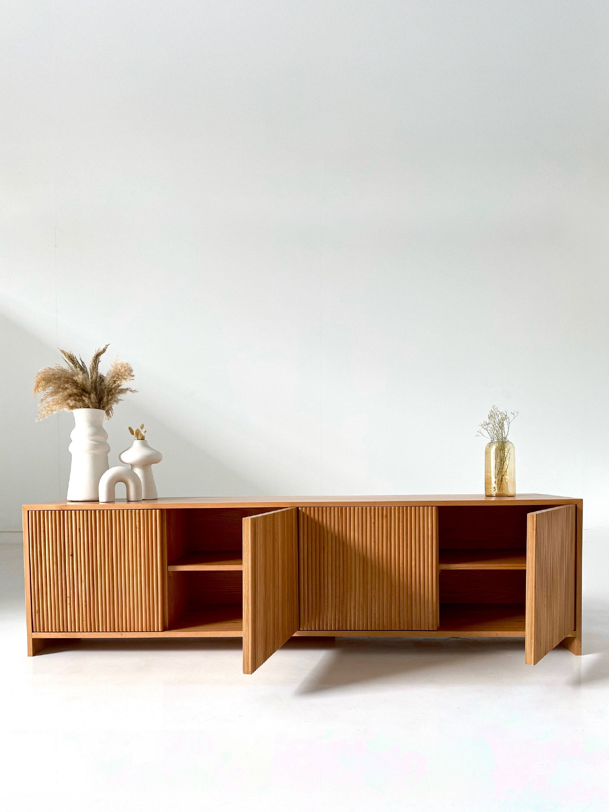 Fluted TV Unit