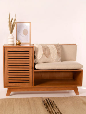 Slatted Shoe Storage Bench