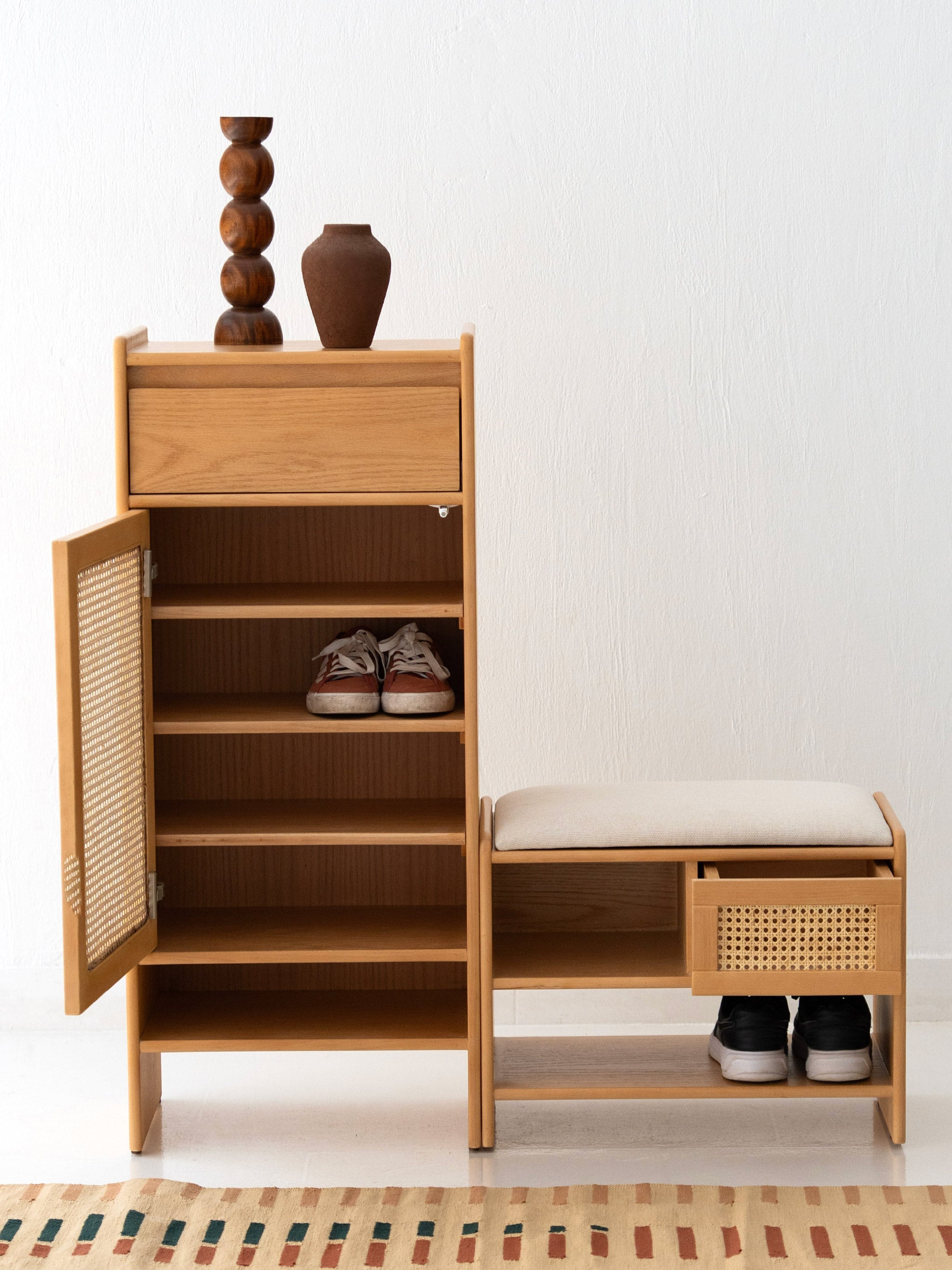 Simple Rattan Shoe Storage
