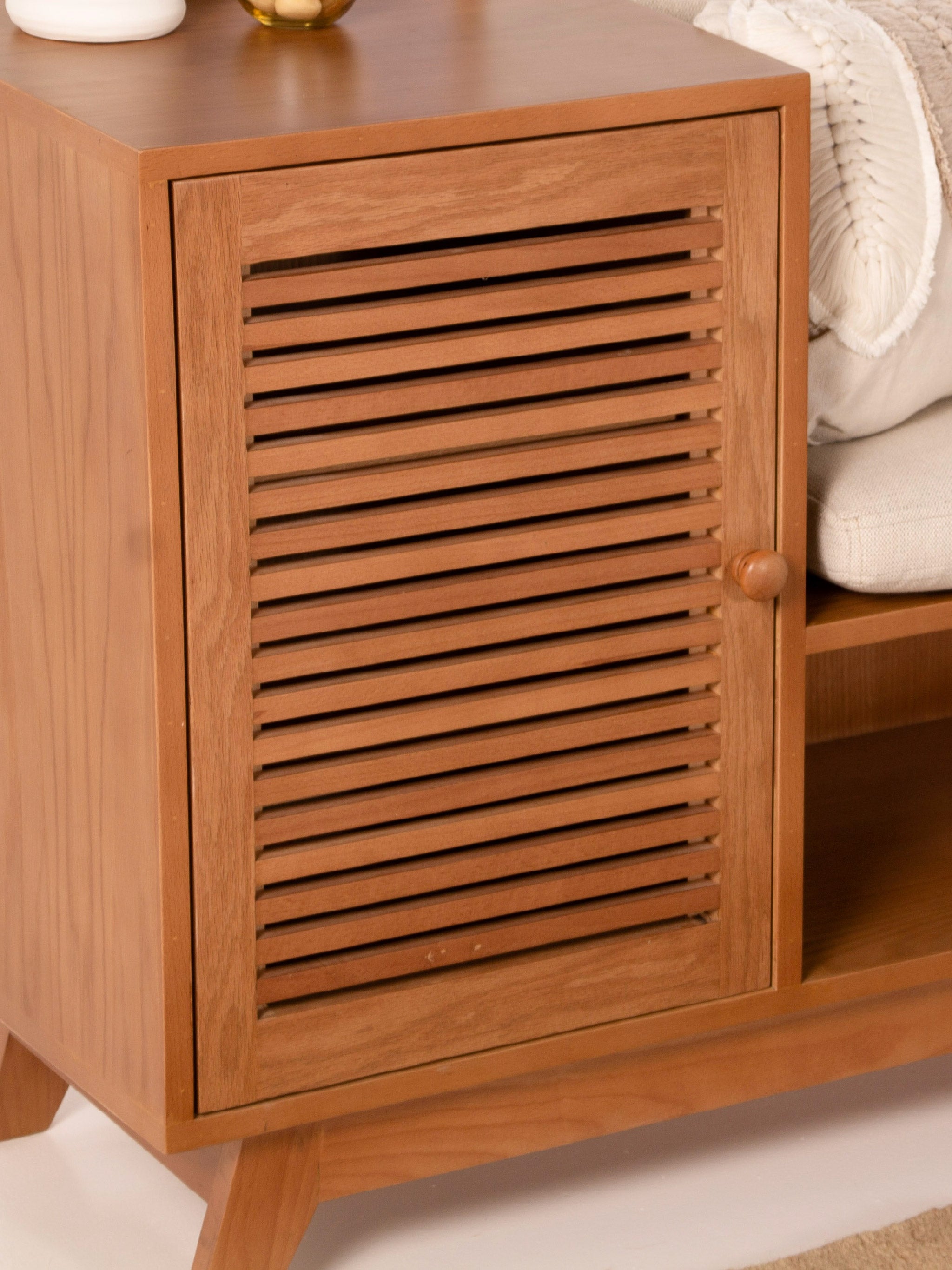 Slatted Shoe Storage Bench