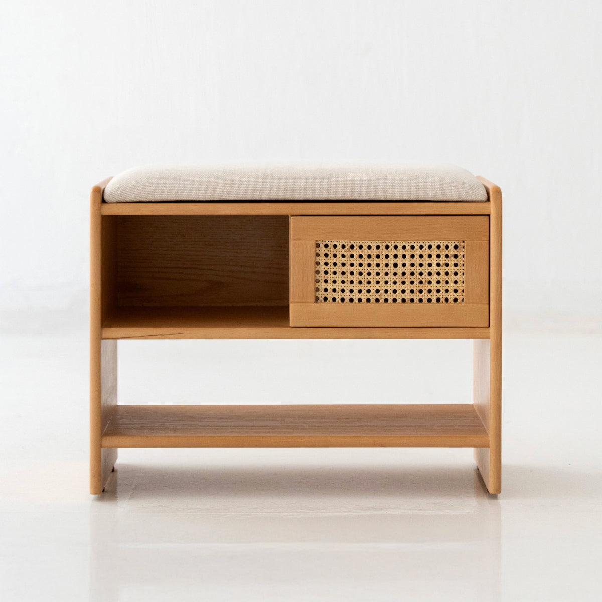 Simple Rattan Shoe Bench