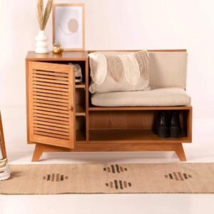 Slatted Shoe Storage Bench1
