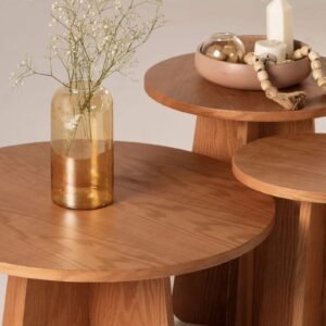 Oak Round Coffee Tables - Image 2