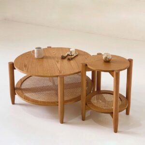 Rattan Round Coffee Side Table1