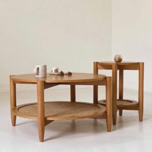 Rattan Round Coffee Side Table3