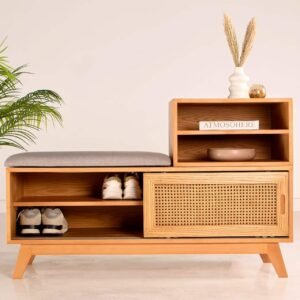 Rattan Shoe Storage Bench3