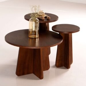 Walnut Round Coffee Tables2
