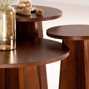 Walnut Round Coffee Tables3
