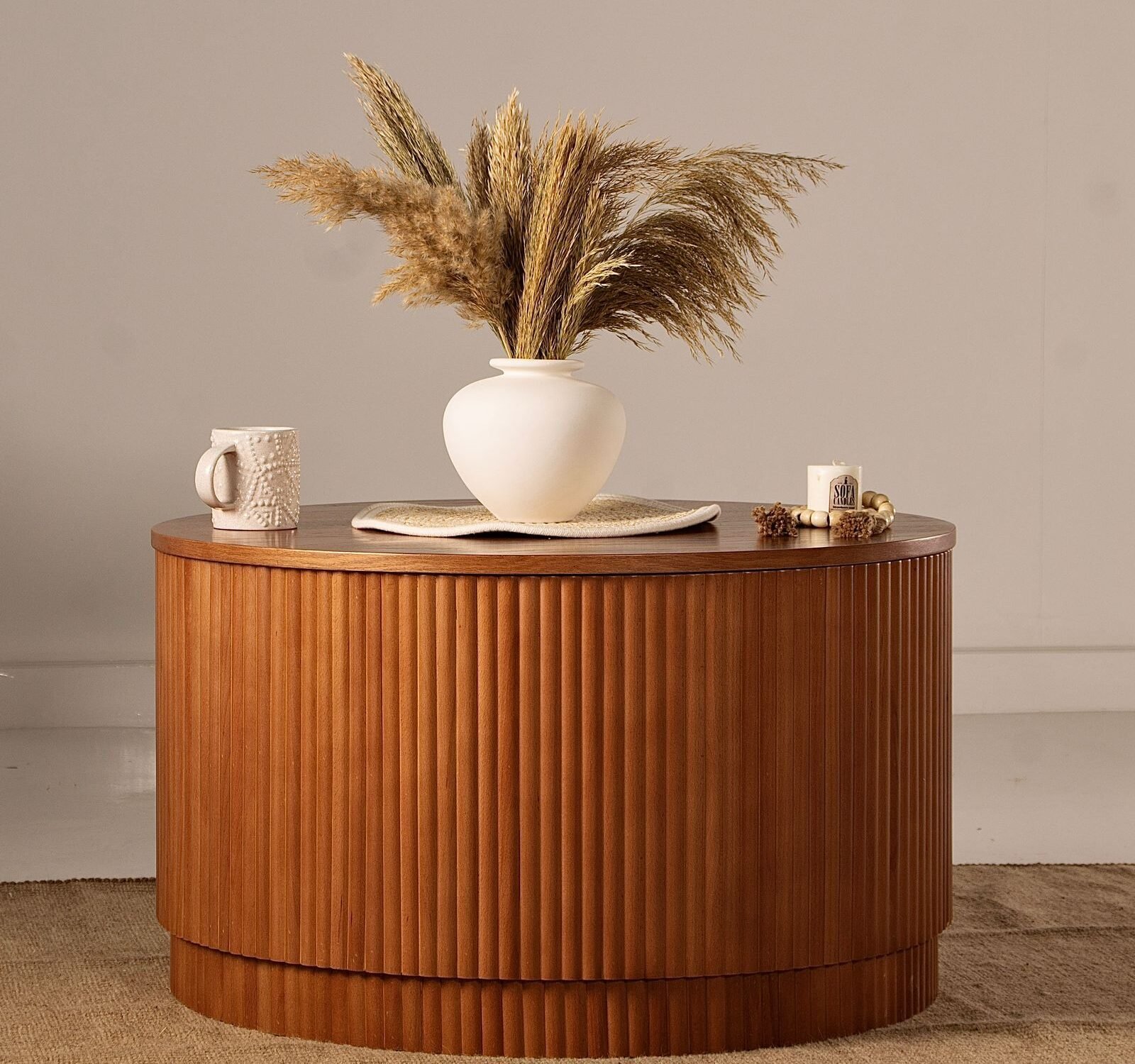 Fluted coffee table
