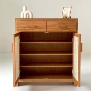 Rattan Shoe Storage With Drawers2