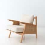 Best Olivier Arm Chair beech wood natural rattan plush soft sponge 71x66x77 cm